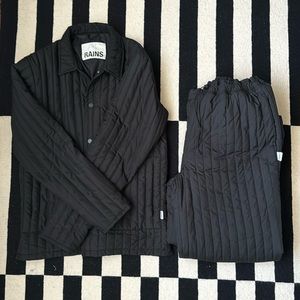 RAINS Quilted Liner Shirt Jacket & Padded Track Pants Set